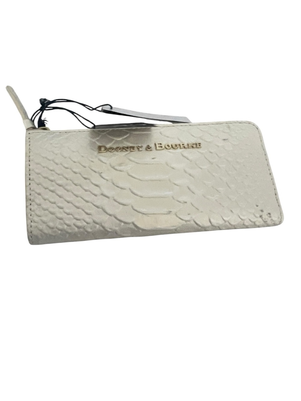 Dooney & Bourke white snake-embossed leather zip-around wallet NWT